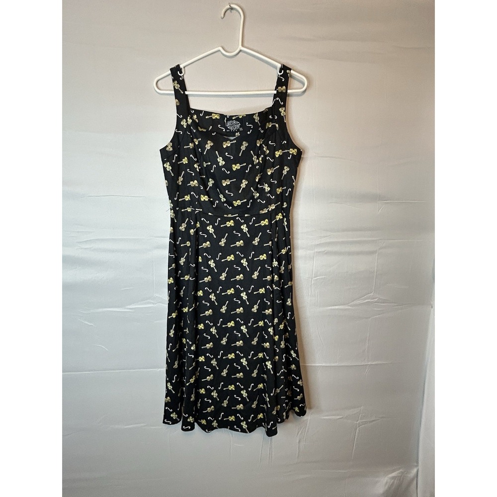 Hearts & Roses Women's Size 16 Sleeveless Violin Dress Black 007